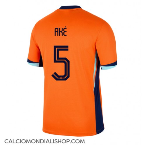 Maglie da calcio Olanda Nathan Ake #5 Prima Maglia Europei 2024 Manica Corta